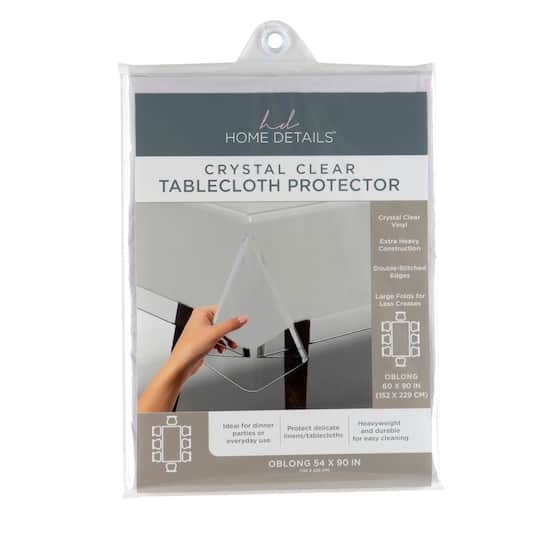 Home Details 90" Clear Tablecloth Protector